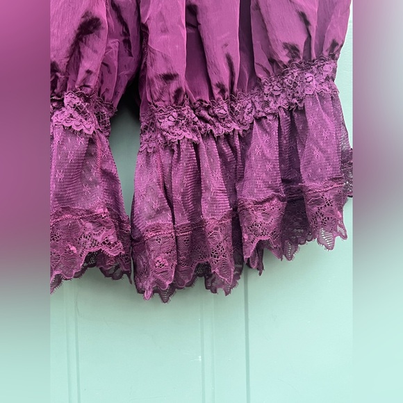 SOLD Free People Forever Young Bloomer Pants Lace Red Burgundy Precious Wine L - Picture 4 of 10